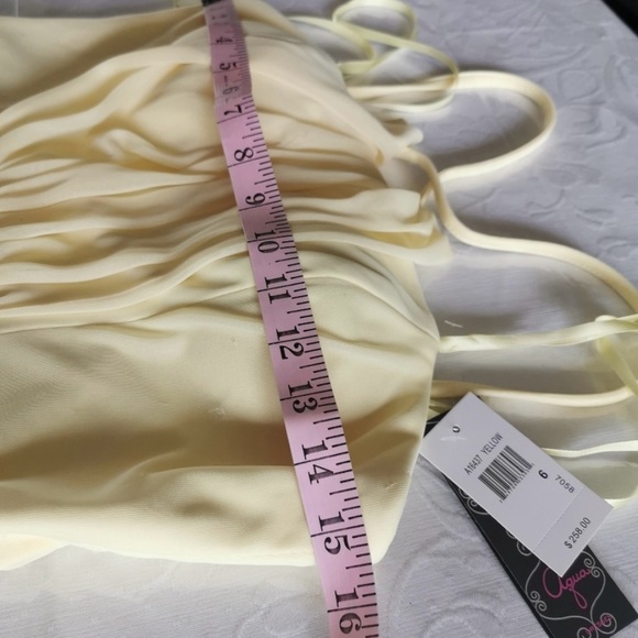Aqua Dresses Yellow Pleated Halter Gown NWT Size 6 - Picture 10 of 16